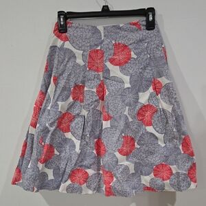 Boden Sz 4 Womens Red and Gray A-Line Skirt
